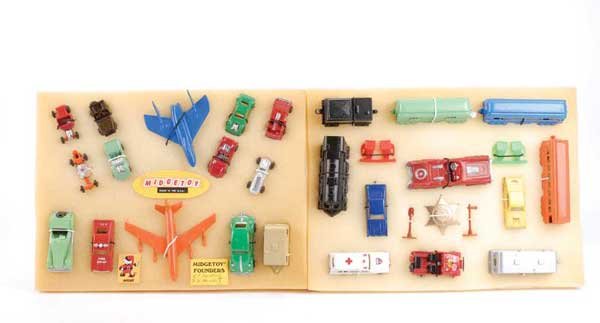 Midgetoy Collectable Series No.1: Midgetoy Collectable Series No.1 with all items re-issues of originals from the 50's & 60'sconsisting of Steam Outline Passenger Train Set, Police Cars, Caravan, Fire Chief Cars, 2 Aircraft, Open Spor