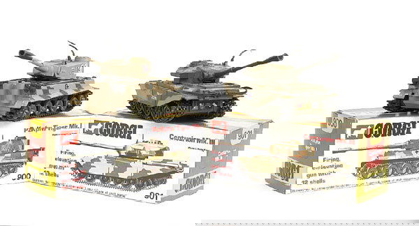 Corgi No.900 German Tiger I Tank: No.900 German Tiger I Tank - Excellent in Excellent all card box complete with inner card packing and No.901 Centurion Tank - Good Plus in Excellent all card box complete with inner card packing. (2)