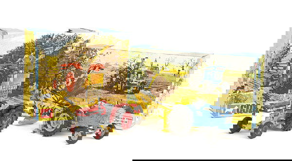 Corgi No.72 Ford 5000 Super Major Tractor: No.72 Ford 5000 Super Major Tractor with trenching bucket - blue, grey, yellow, grey plastic hubs - Good Plus (sunfaded and severe chrome loss to bucket) in Fair blue and yellow window box (lacks inne