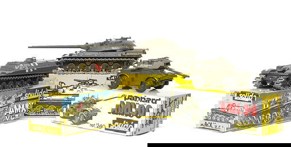 Solido - 3 x French Army Military Vehicles: Solido - a group of 3 x French Army Military Vehicles (1) No.209 AMX 30 Tank complete with machine gun and aerials, (2) No.227 AMX VCI Armoured Personnel Carrier Ambulance (some decal loss) complete w
