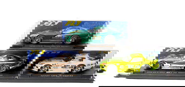 Fly - Dodge Viper GTS - a group of 7: Fly - Dodge Viper GTS a group of 7 to include (1) "A1 Ring 1998" - white, red, yellow, (2) "Le Mans 1994" - fluorescent green, orange, (3) "Les Cars Brussels" - metallic green, (4) "Daytona 1996" - me