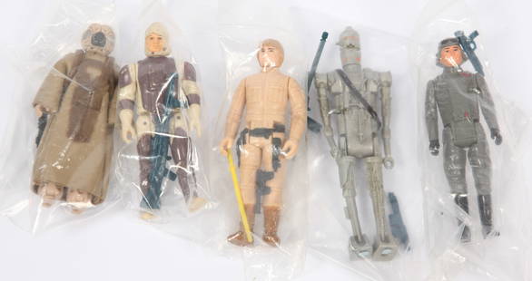 Kenner Star Wars vintage complete action figures Luke Skywalker Bespin Fatigues, Dengar, 4-LOM,: Kenner Star Wars vintage complete action figures Luke Skywalker (Bespin Fatigues), Dengar, 4-LOM, IG-88 & AT-AT Commander. Good to Good Plus?