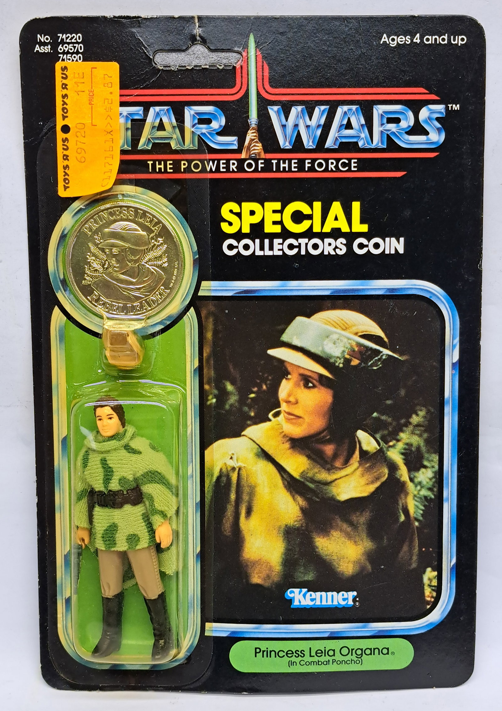 Kenner Star Wars Power of the Force Princess Leia Organa (in combat Poncho) 92A: Kenner Star Wars Power of the Force Princess Leia Organa (in combat Poncho) 92A very light yellow tinted bubble on good to excellent unpunched cardback