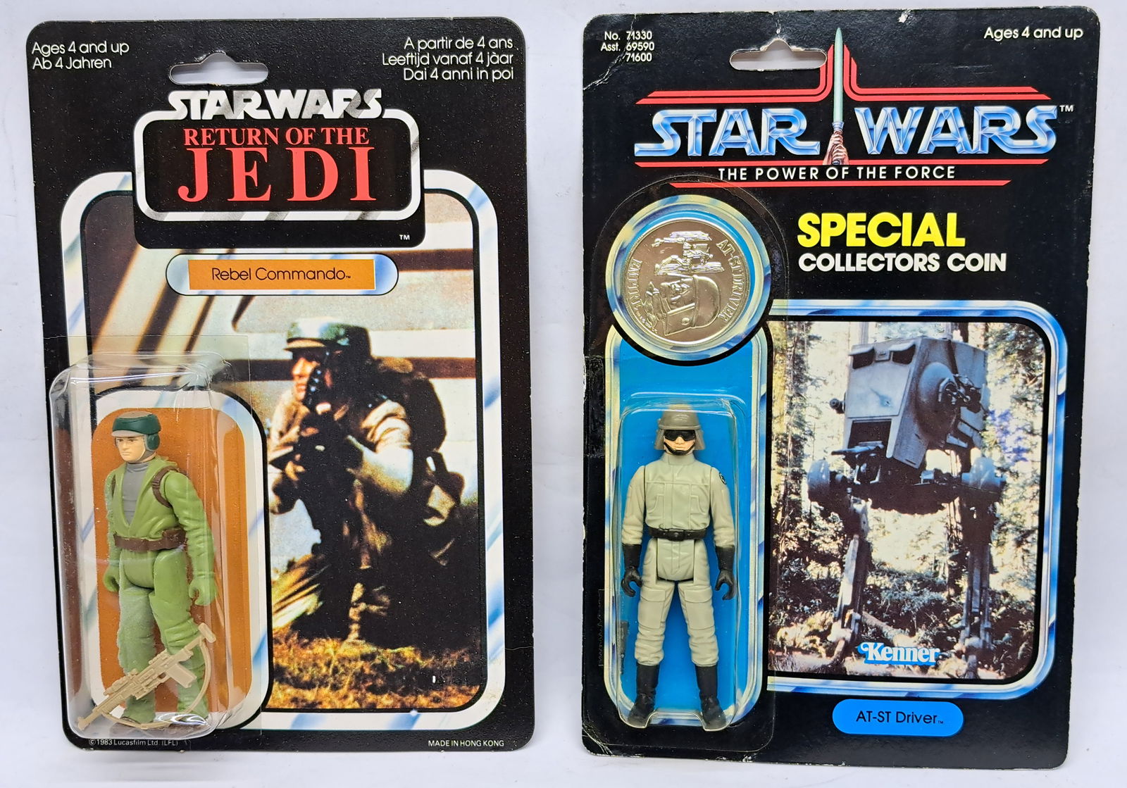 Kenner Star Wars vintage Power of the Force AT-ST Driver slight yellow tint on dented bubble (1 of 9)