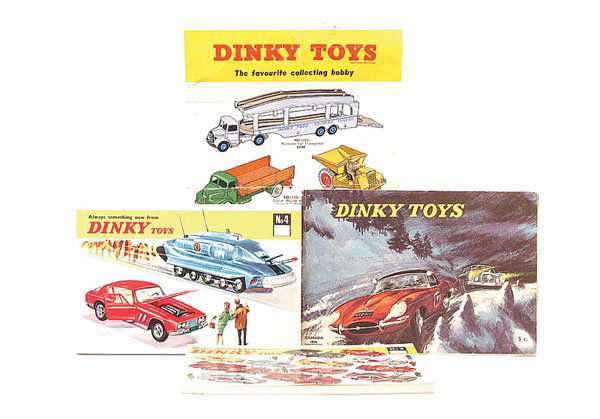 Dinky Toys Canadian Issue Catalogues & Leaflets: Dinky Toys Canadian issue Catalogues and Leaflets. (1) 1962 10th Edition - 32 pages in colour with centre price list in dollars, (2) 1954 4-page leaflet with centre price list (slightly grubby and tor