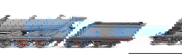 Finescale 4-6-0 Loco & Tender "Cardan": Kit/Scratchbuilt Finescale 4-6-0 Loco and 8-wheel Tender CR blue "Cardan", 2-rail Electric. Loco is superbly constructed and painted in blue and black with white lining. Cardan nameplate over front sp