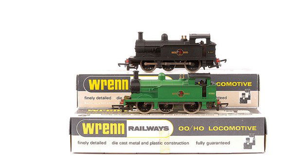 Wrenn Railways - 2 x 0-6-0 BR R1 Tank Locos: Wrenn Railways a pair of 0-6-0 BR R1 Tank Locos comprising W2205 (ins) black No.31337, W2206 (ins) green No.31340, condition Excellent Plus to Near Mint in Excellent to Excellent Plus boxes. (2)