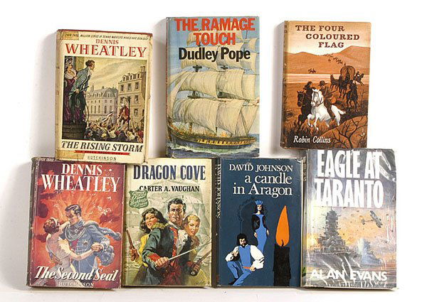 Military Novels & Similar: Military Novels & Similar, comprising: A quantity of Military Novels [various editions & bindings] - Dennis Wheatley, David Johnson, etc. Hardback Editions. Generally Good overall. [27]