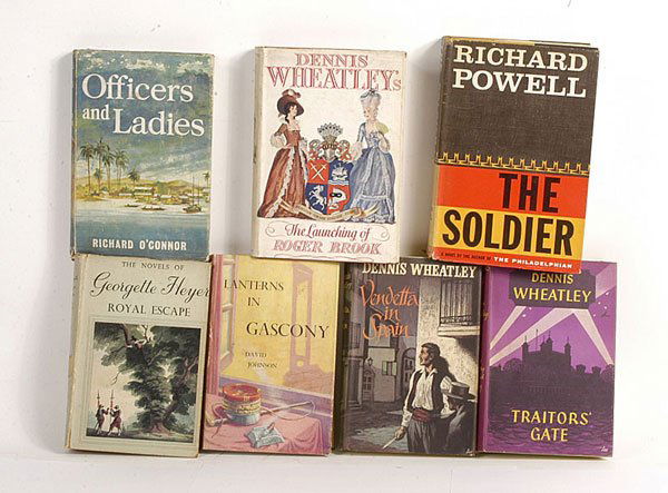 Military Novels & Similar: Military Novels & Similar, comprising: A quantity of Military Novels - [various editions & bindings] - Dennis Wheatley, David Johnson, etc. Hardback Editions [includes 1x Paperback]. Generally Good ov