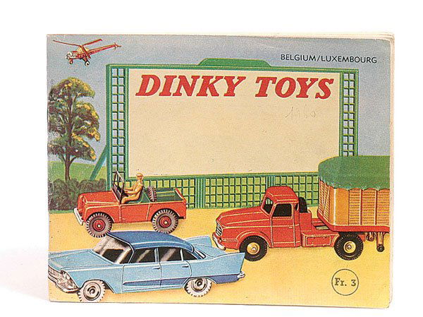 Dinky Toys Belgium/Luxembourg 48-page Catalogue: Dinky Toys Belgium/Luxembourg 48-page 1960 full colour Catalogue in French with Land Rover Plymouth and French Articulated vehicle to front. Covers a little grubby - Good Plus. Rare.