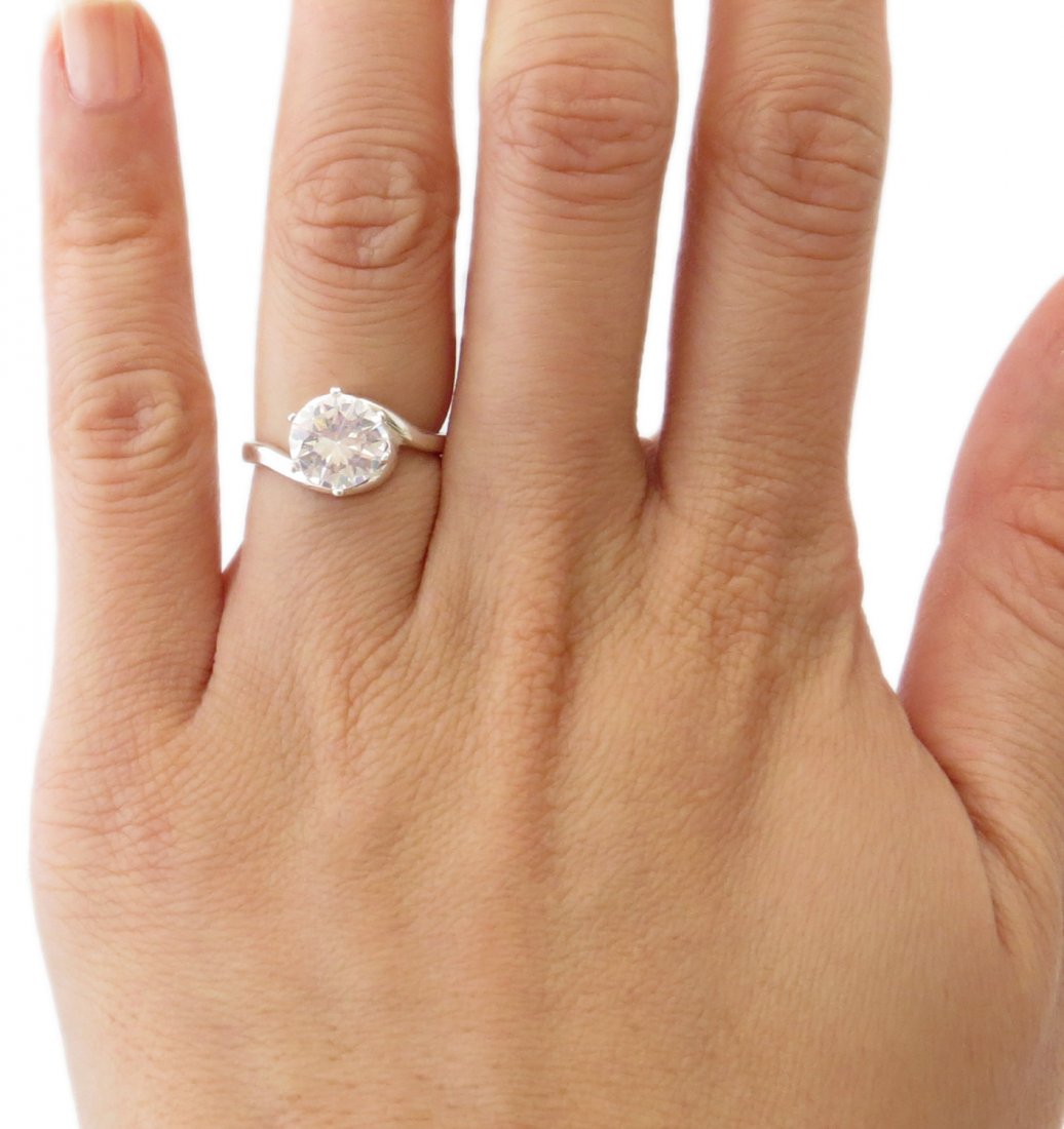 2 carat Diamond Anniversary Engagement 6 Prong Swirl: 2 carat Diamond Anniversary Engagement 6 Prong Swirl Ring, Size 6, Man Made Diamond, Wedding, Birthstone ring, Sterling Silver