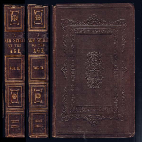 A New Spirit Of The Age: 1844;Horne, R.H.;Smith, Elder & Co;London;8voBrown Cloth;2nd Edition;2 volumes. Comments about the works of many famouse people. 8 portraits including Charles Dickens, William wordsworth, Alfred Tenny