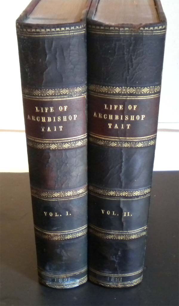 1891,Davidson, Randall Thomas & Benham,William,Life Of: 1st Edition,Macmillan,London,A complete 2 volume set bound in contemporary 3/4 leather with morocco book labels.. Nice clean set with the bookplates of Ernest Geo Doughty,