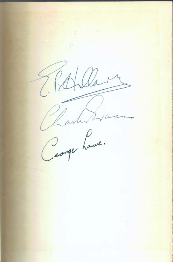1954,Hunt, Sir John,THe Conquest Of Everest, signed: 1st Edition,E.P. Dutton,NY,Signed on the front endpaper by Edmund Hillary, Charles Evans and George Lowe. . The book was originally published in England under the title The Ascent Of Everest.. loaded 