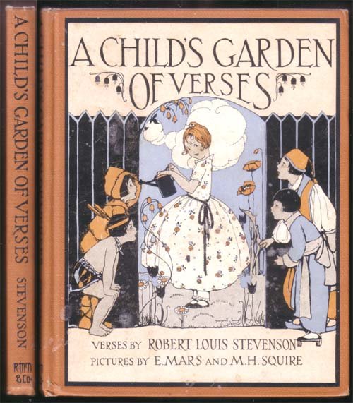 A Child's Garden Of Verses 1929: Stevenson, Robert Louis Rand McNally NY Brown Cloth 8vo color & B&W plates