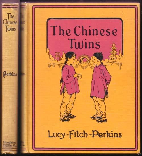 The Chinese Twins 1935: Perkins, Lucy Fitch 1st Edition Hughton Mifflin Boston Yellow Cloth 8vo 1935 date on title page and on copyright page. very nice copy except for two pages have some text cut out