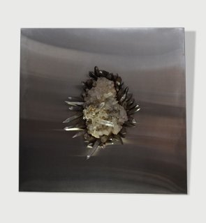 Jacques Duval Brasseur panel.: Signed jacques Duvall Brasseur stainless steel wall panel,France. c,1970 80cmx80cm