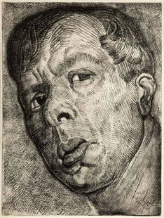 Thomas Stell, Jr. (Am. 1898-1981), Self Portrait,: Thomas Stell, Jr. (Am. 1898-1981), Self Portrait, etching 16 x 12, signed with in plate lower left: Tom Stell