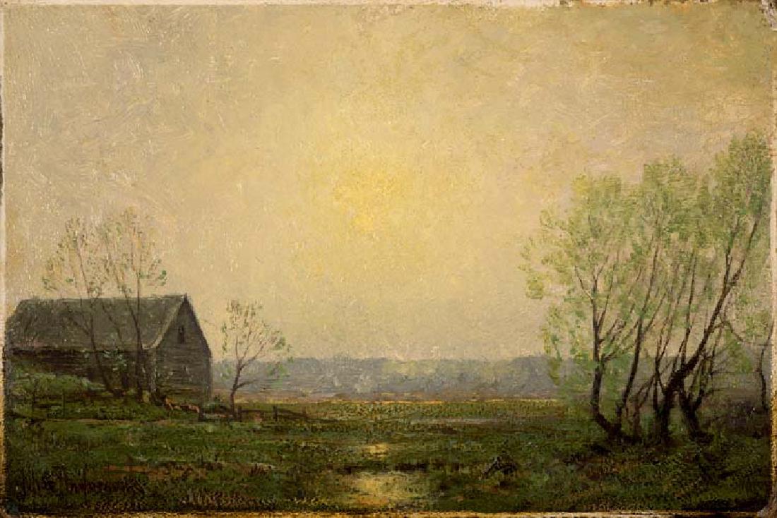 Julian Onderdonk (Am. 1882-1922), Country Morning, oil: Julian Onderdonk (Am. 1882-1922), Country Morning, oil on board 6 x 9, signed lower left: Julian Onderdonk. This painting is included and pictured as cat. No 165 on page 106 of the Catalogue Raissone,