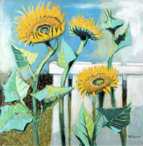 Otis Dozier (Am. 1904-1987), Sunflowers, oil on canvas