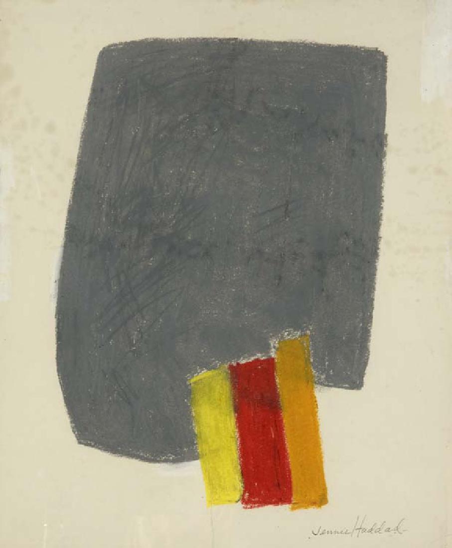 Jennie Haddad (Am. 1906-1996), Abstract, Gray, Yellow, (1 of 1)