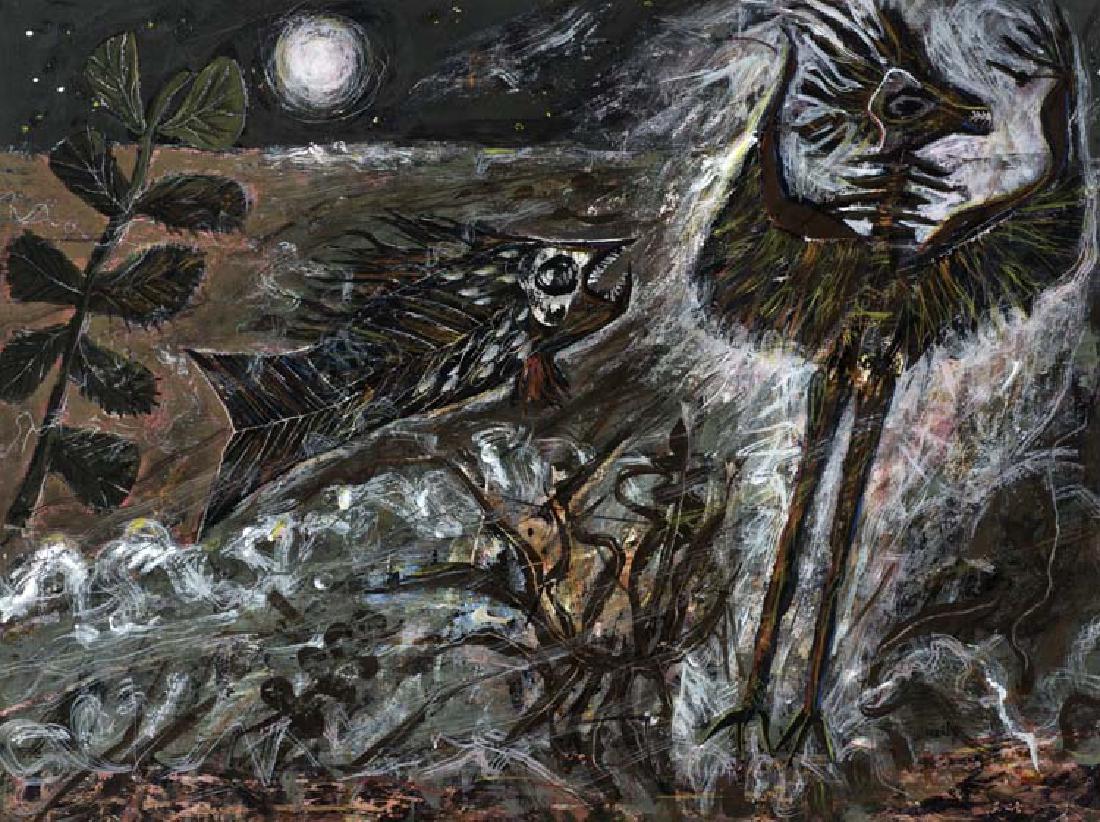 Bill Reily (Am. 1930-2014), Bird and Fish, 1952, casein (1 of 1)