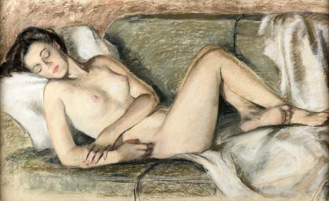 Emily Guthrie Smith (Am. 1909-1986), Resting Nude,: Emily Guthrie Smith (Am. 1909-1986), Resting Nude, 1950, pastel on paper 18 x 30, NS. From the collection of Jane McCullough, student of E.G. Smith.