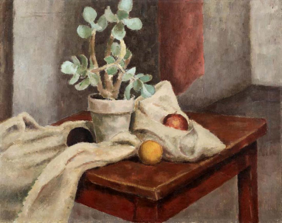 Elen Mary O. McDade (Am. 1895-1959) , Still Life, oil: oil on canvas, 24 x 30, signed on reverse: McDade Provenance: The Robert T. Brousseau Estate