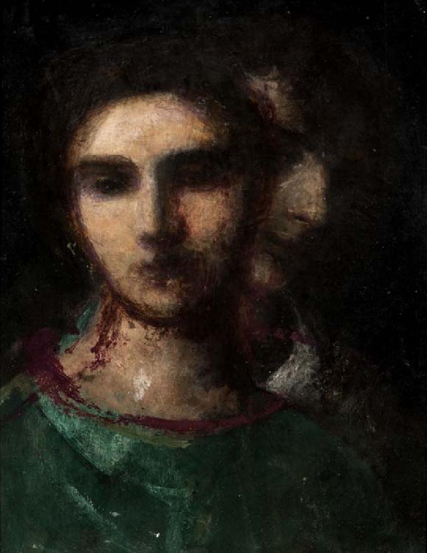 Dickson Reeder (Am. 1912-1970), Portrait: Woman + Man,: oil on board, 12 x 9