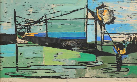 Ann Cushing Gantz (Am. 1935-2012), The Bridge, Ed.: Ann Cushing Gantz (Am. 1935-2012), The Bridge, Ed. 3/12, screenprint, 11 1/2 x 19 1/2, signed across bottom: Ann Cushing, 3/12, The Bridge