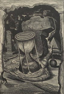 Merritt Mauzey (Am. 1898-1973), Along the Way,: Merritt Mauzey (Am. 1898-1973), Along the Way, lithograph, 13 1/2 x 9 1/2, signed lower right: Merritt Mauzey