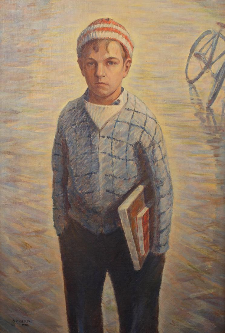 Samuel P. Ziegler (Am. 1882-1967), Portrait, Richard: oil on canvas, 36 x 24, signed lower right: SP Ziegler 1938