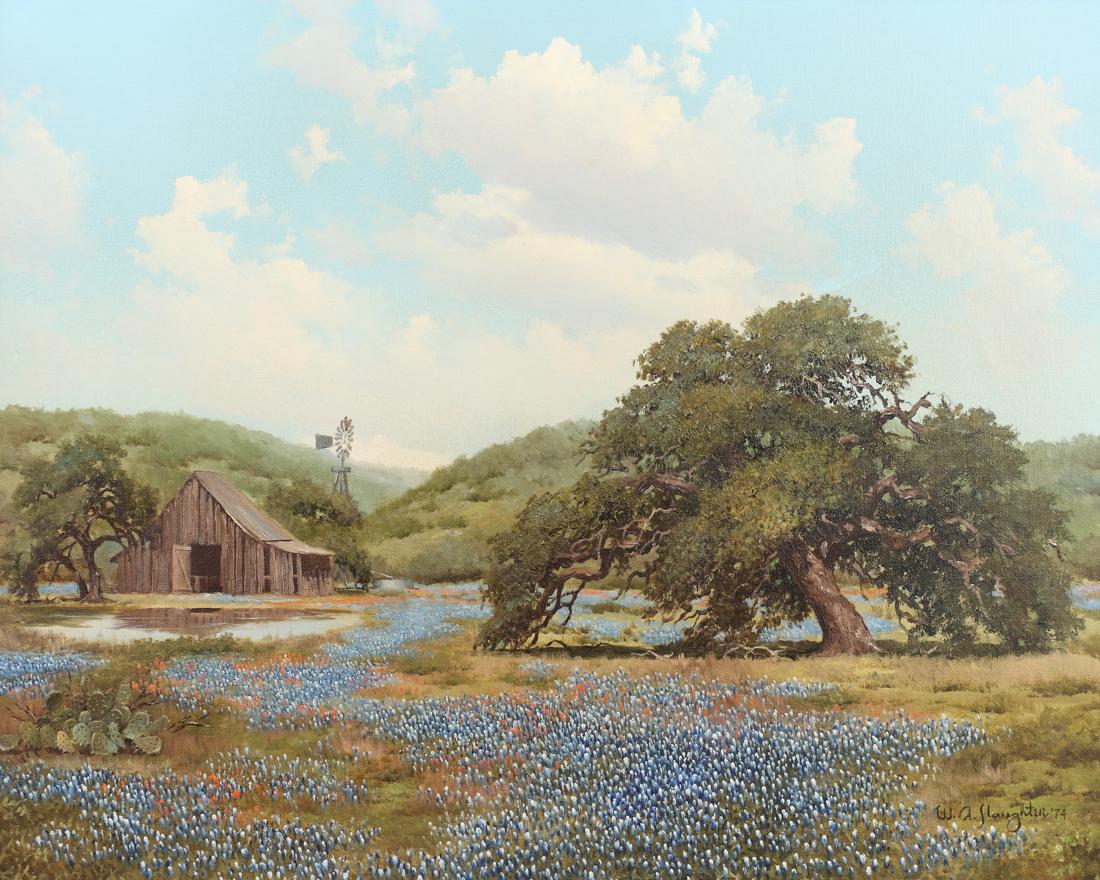 William A. Slaughter (Am. 1923-2003), Texas: oil on canvas, 24 x 30, signed lower right: W.A. Slaughter '74