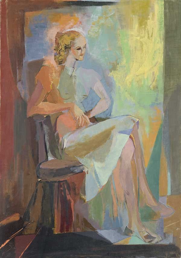 Cynthia Brants (Am. 1924-2006): Untitled oil on canvas 48 1/4 x 33 3/4