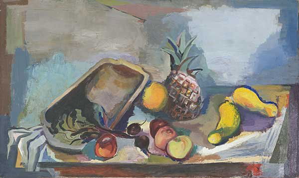 Cynthia Brants (Am. 1924-2006): Untitled oil on linen 24 x 40 1/2