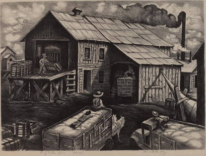 Merritt Mauzey (Am. 1898-1973), Trip to the Gin, Ed.: Trip to the Gin, Ed. 30, lithograph, 11 5/8 x 16, signed across bottom: Trip to the Gin (Ed. 30) Merritt Mauzey, This image is in the collections of: Birmingham Museum of Art; Smithsonian Museum of