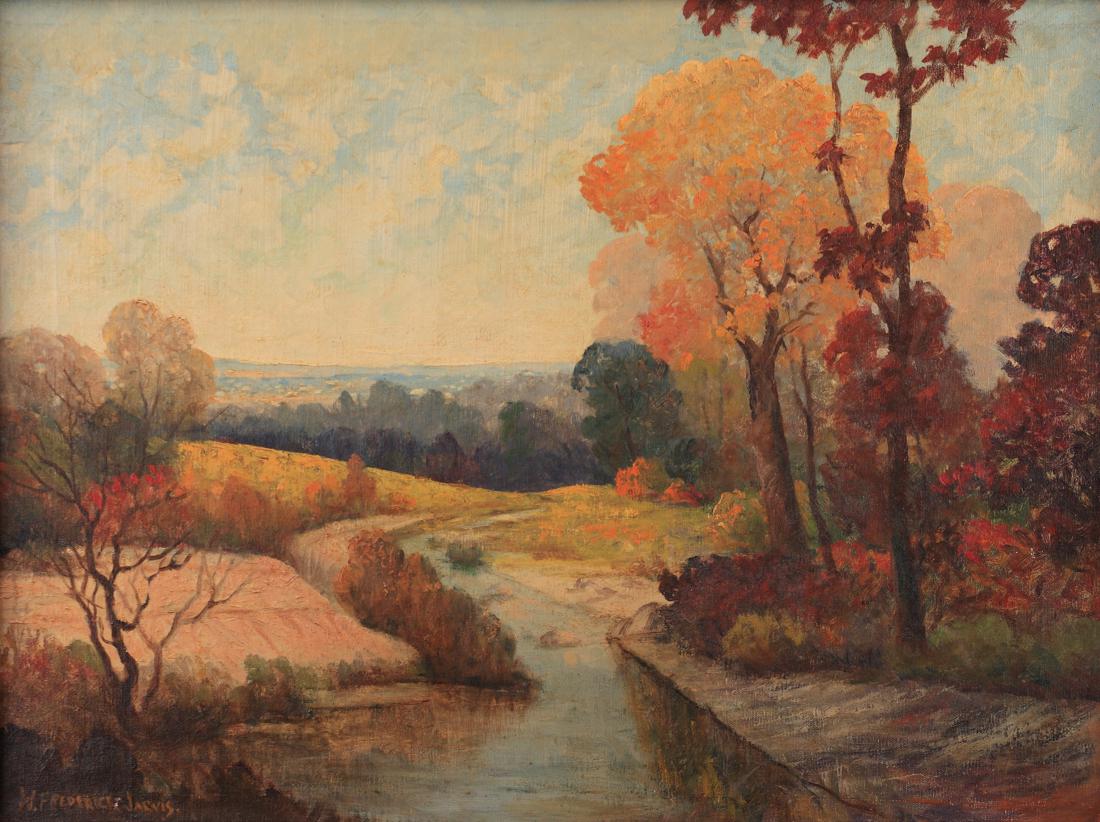 W Frederick Jarvis (Am. 1868/1898-1944/1966), Fall: Fall Landscape, oil on canvas, 18 x 24, signed lower left: W Frederick Jarvis