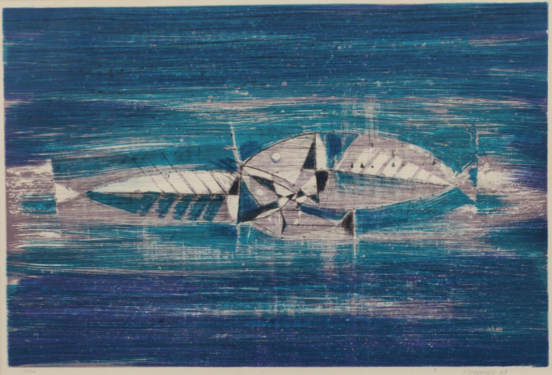 Paul Maxwell (Am. 1925-2015), Fish, 1960, Ed. 130/200,: Fish, 1960, Ed. 130/200, serigraph, 12 x 18, signed lower right: P Maxwell