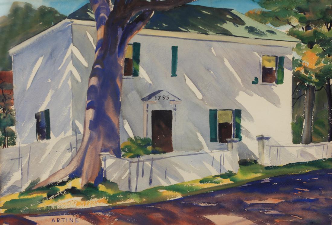 Artine Smith (Am. 1903-1992), Built in 1795, watercolor: Built in 1795, watercolor on paper, 15 x 22, signed lower left: Artine