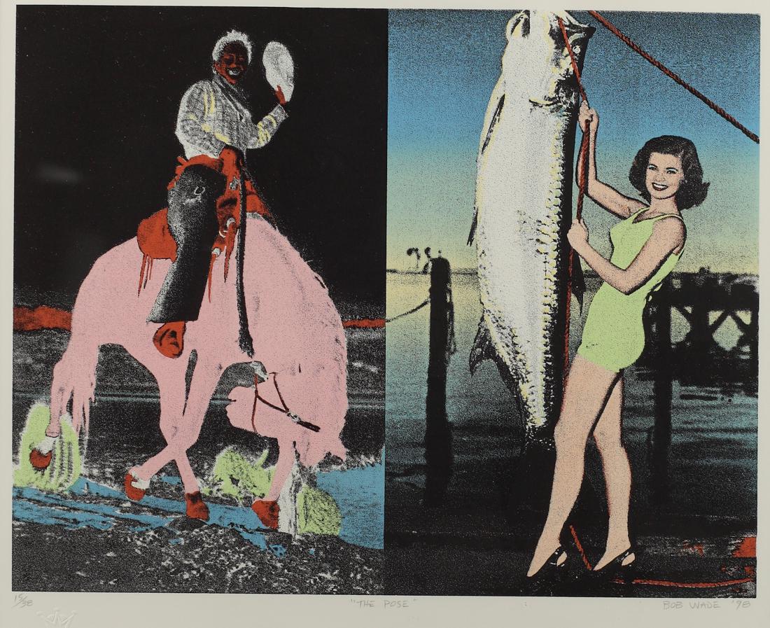 Bob Daddy-O Wade (Am. 1943-2019), The Pose, Ed. 15/38: The Pose, Ed. 15/38, print, 18 x 21, signed lower left: bob Wade