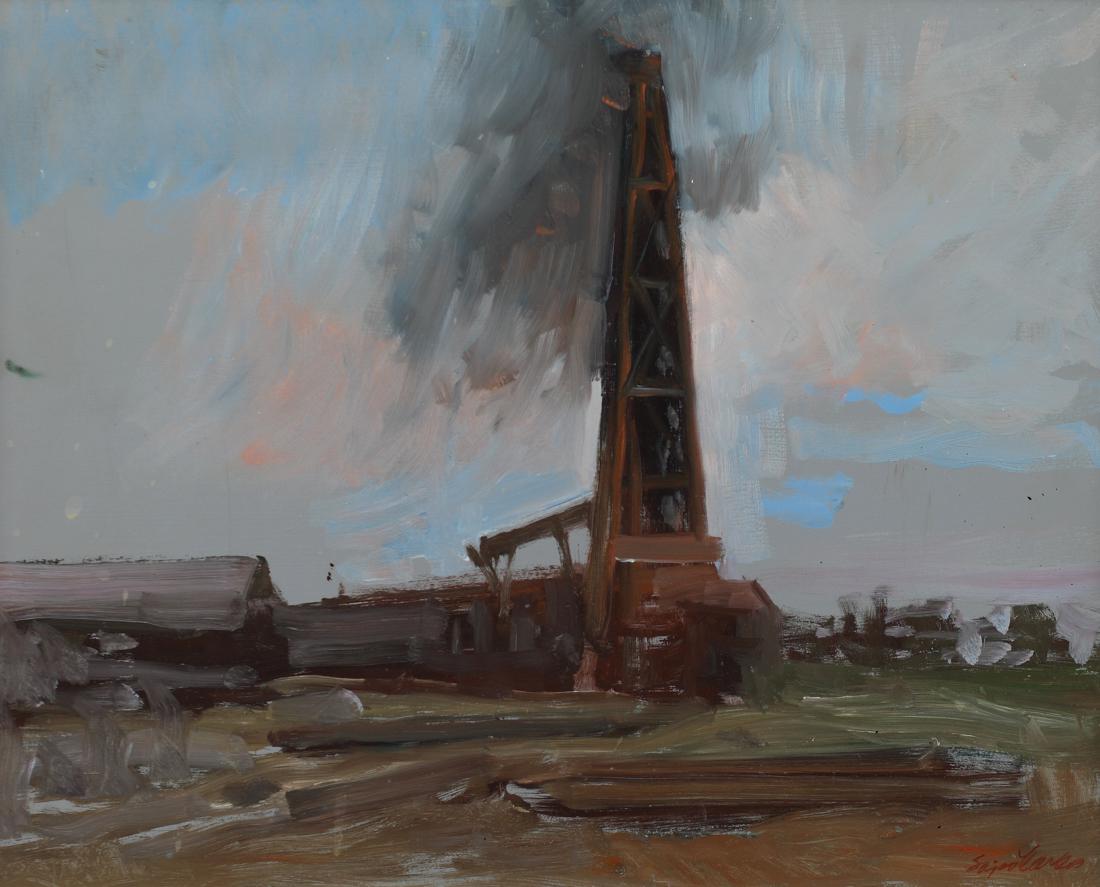 Lajos Markos (Am. 1917-1993), Untitled, oil on masonite: Untitled, oil on masonite, 16 x 20, signed lower right: Lajos Markos