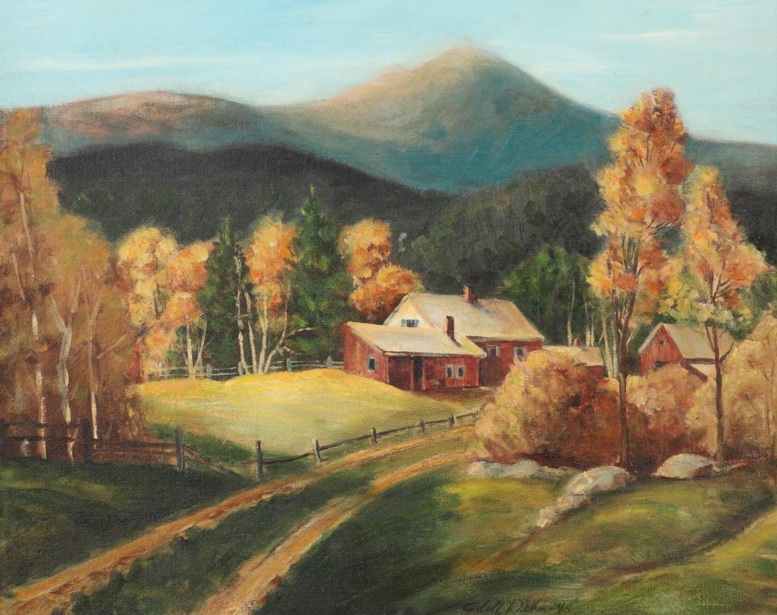 Adolph Arthur Dehn (Am. 1895-1968), Landscape, oil on: Landscape, oil on canvasboard, 16 x 20, signed lower right: Adolph Dehn 45, Dehn was an important artist in the American art world whose work has been collected in many museums and whose works continu
