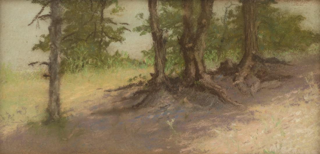 Margaret Scruggs (Am. 1892-1988), Tree Roots, pastel on: Tree Roots, pastel on paper , 4 1/4 x 8 1/2, signed lower right: M Scruggs
