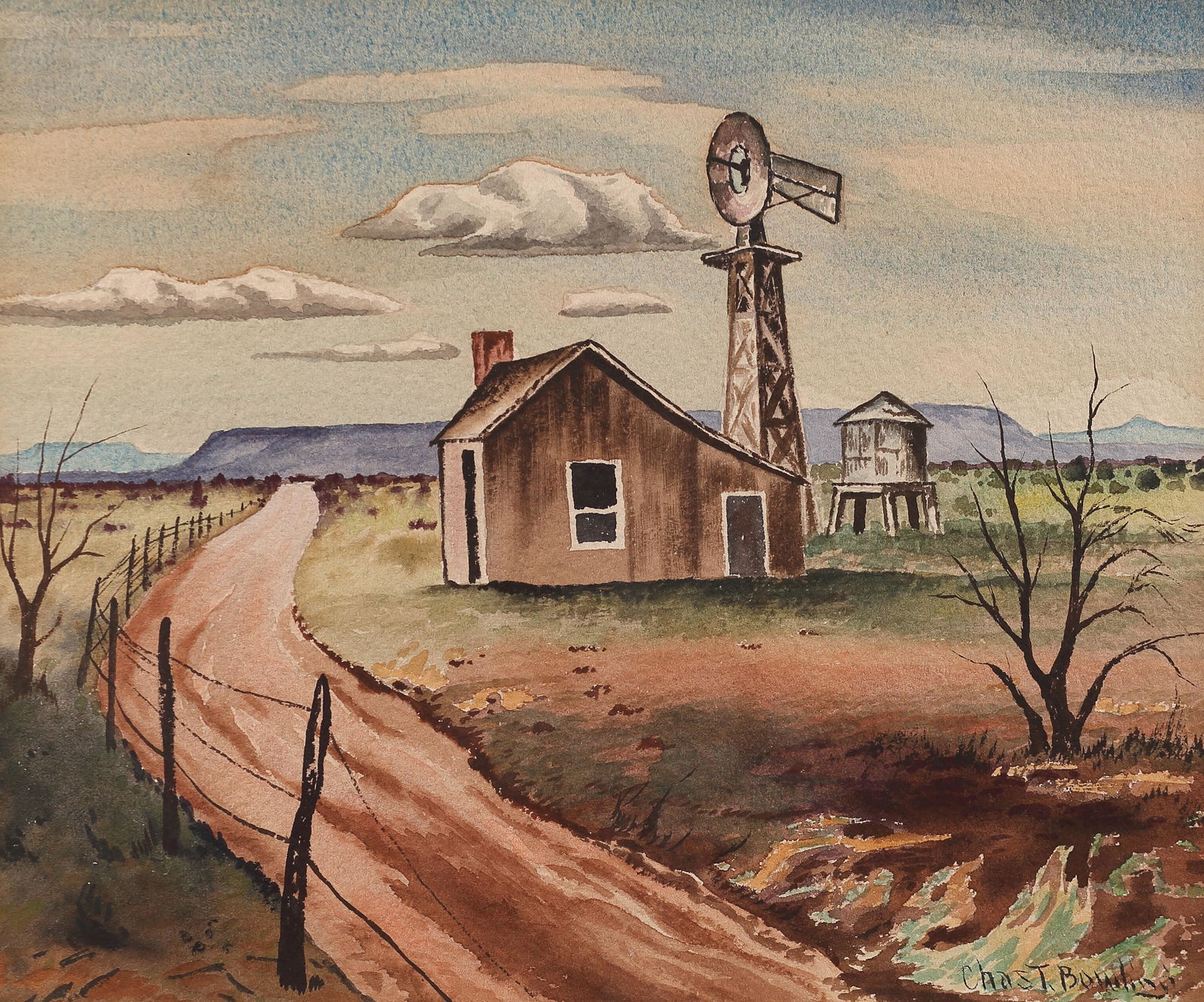 Charles Taylor Bowling (Am. 1891-1985), Untitled, circa: Untitled, circa 1942, watercolor on paper, 10 x 12, signed lower right: Chas T. Bowling