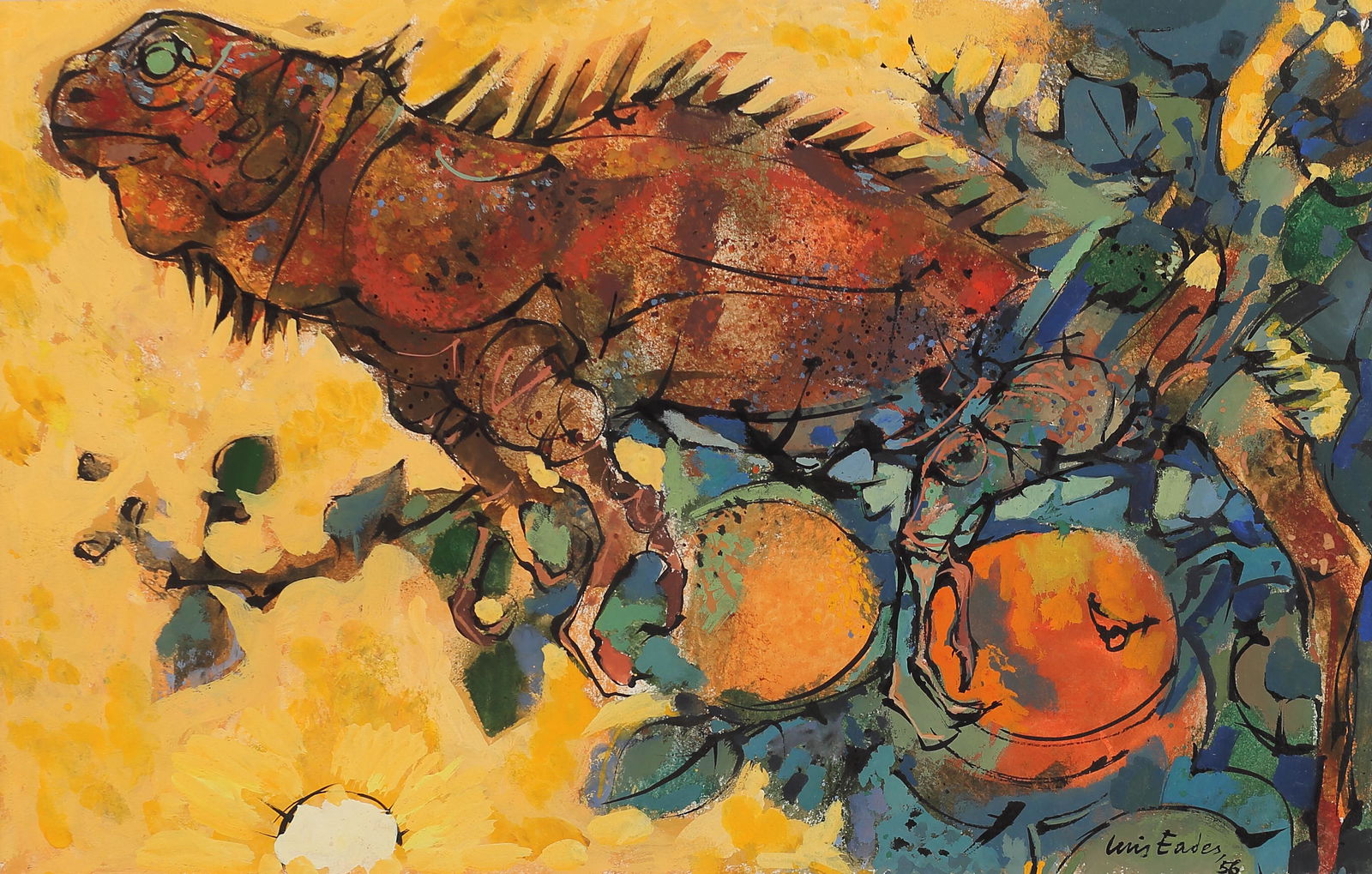 Luis Eric Eades (Am. 1923-2014), Iguana in my Backyard, (1 of 1)