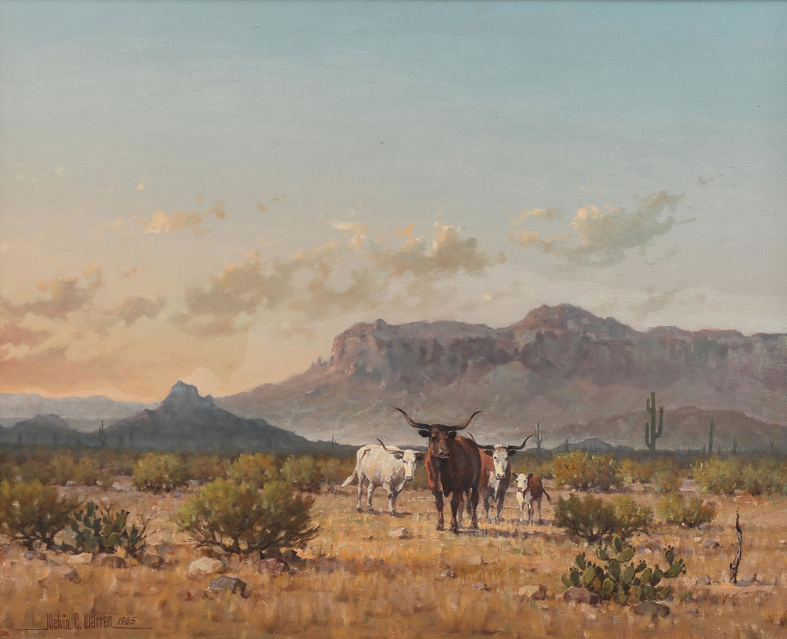 Melvin C. Warren (Am. 1920-1995), The Vanishing Breed,: The Vanishing Breed, 1965, oil on canvas, 24 x 30, signed lower left: Melvin C. Warren 1965, Selection from the Western Art Collection of William Moore Noble, Sr.