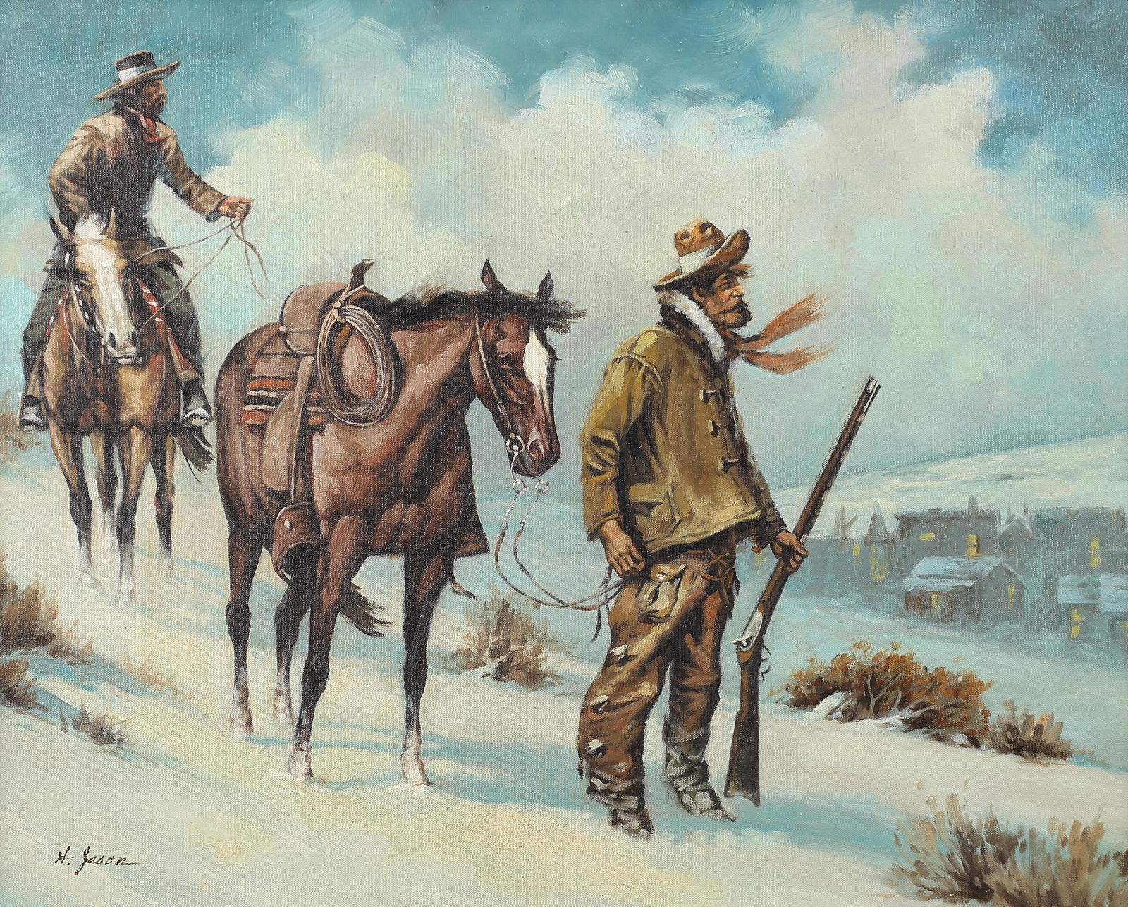 H. Jason (Am. 20th Cent.), Two Cowboys Approaching (1 of 1)