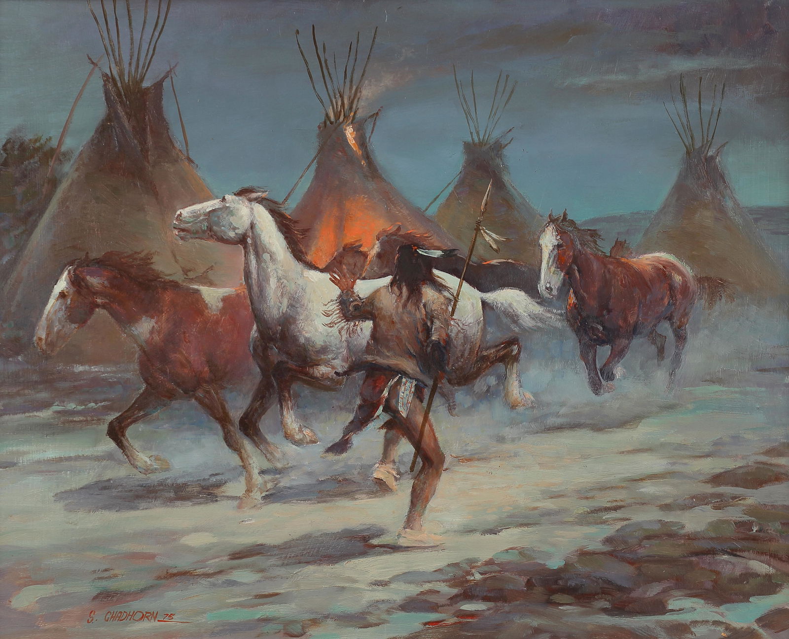 Shep Chadhorn (Am. 20th Cent.), Lone Indian Stealing (1 of 1)