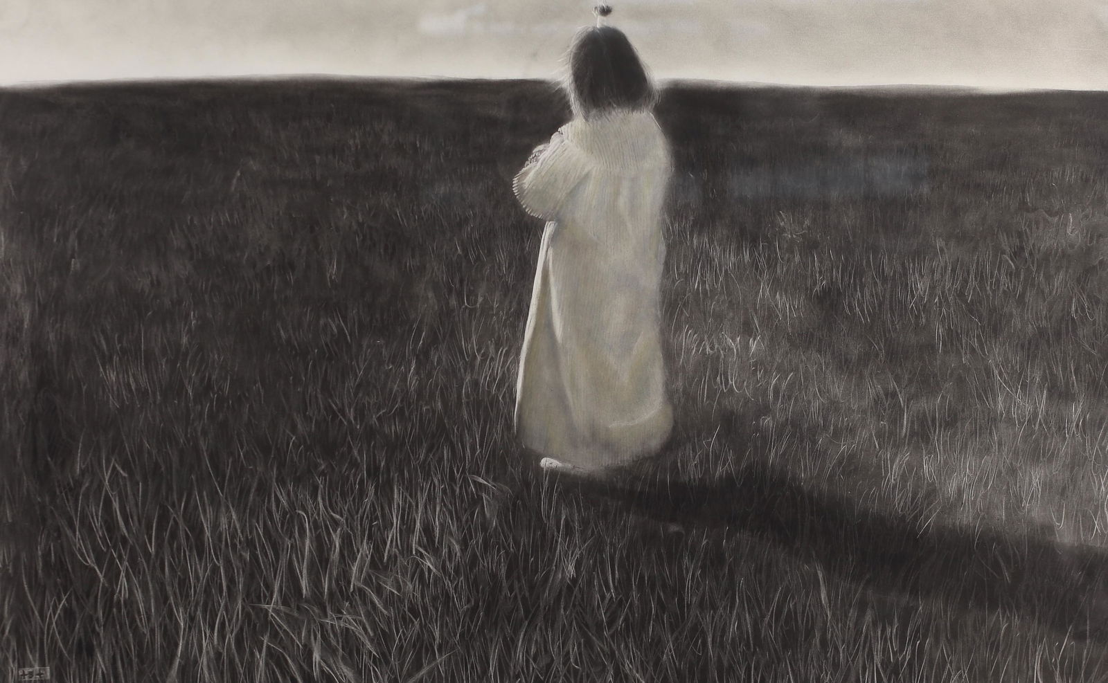 Trent Tate (Am. Bn. 1969-), Figure Standing in a Field, (1 of 1)