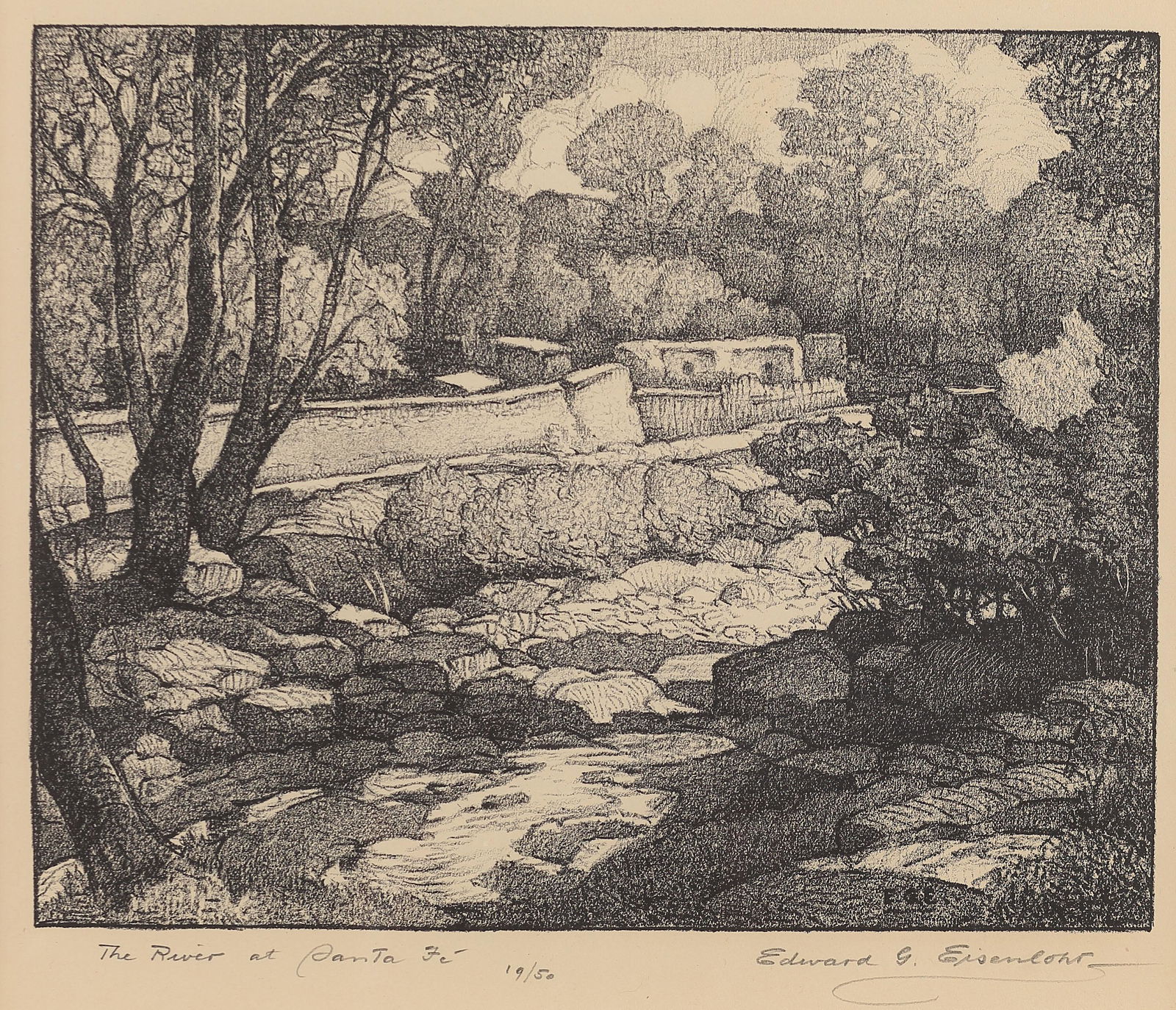 Edward G. Eisenlohr (Am. 1872-1961), The River at Santa Fe, ed. 19/50 (1 of 1)